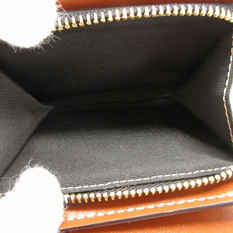 Versace Black Brown Leather Wallet (Tri-Fold) (Pre-Owned)