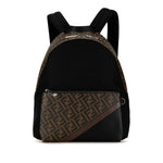 Fendi Black Brown Nylon Pvc Leather Backpack (Pre-Owned)