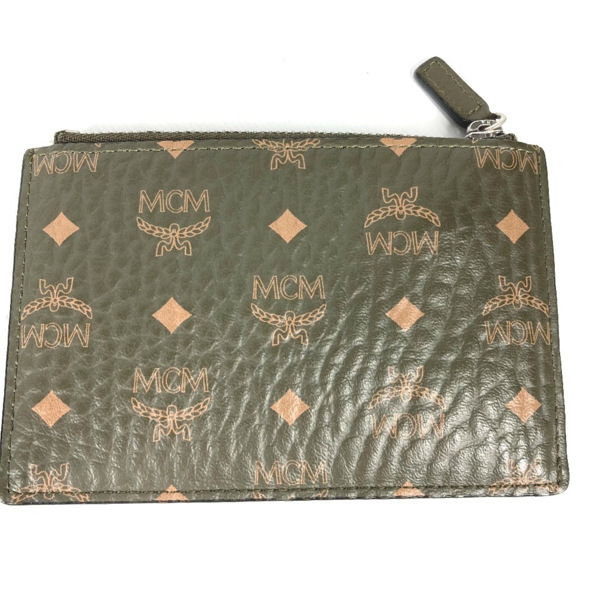 Mcm Khaki Leather Coin Purse/Coin Case (Pre-Owned)