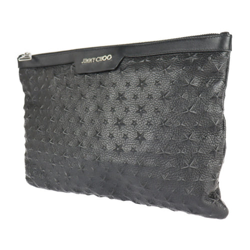 Jimmy Choo Black Leather Clutch Bag (Pre-Owned)