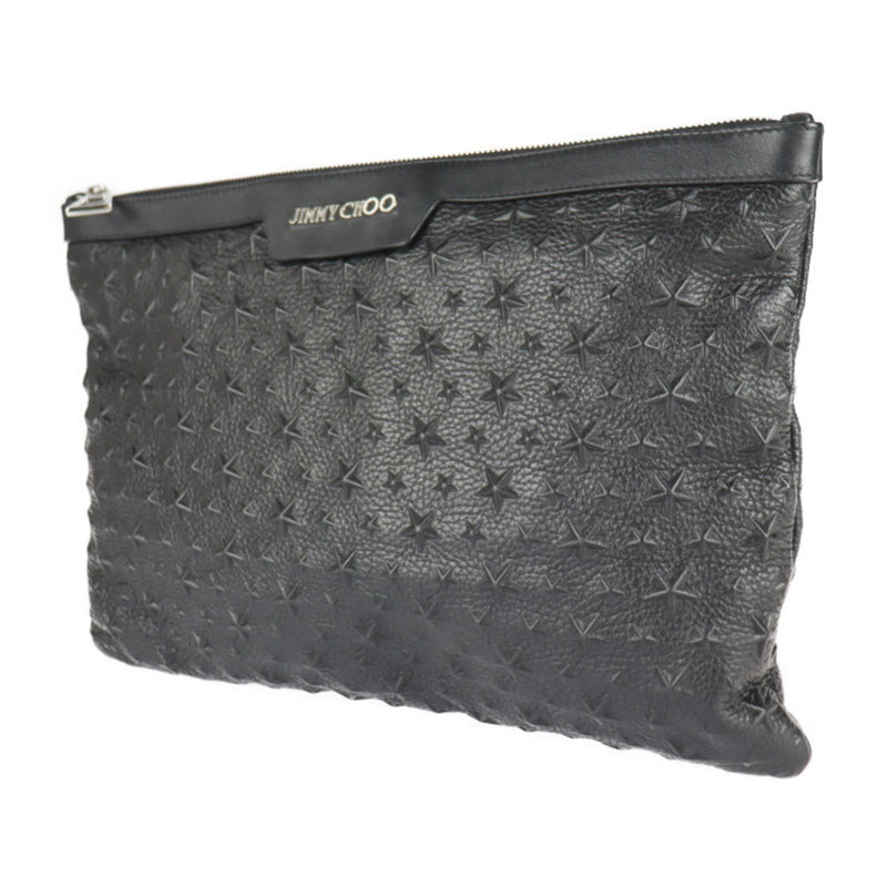 Jimmy Choo Black Leather Clutch Bag (Pre-Owned)