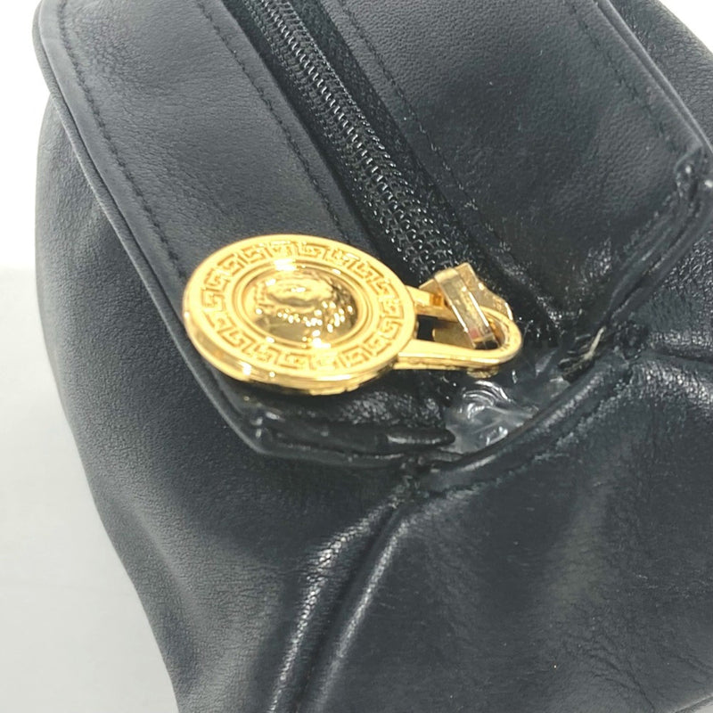 Versace Black Gold Leather Pouch (Pre-Owned)