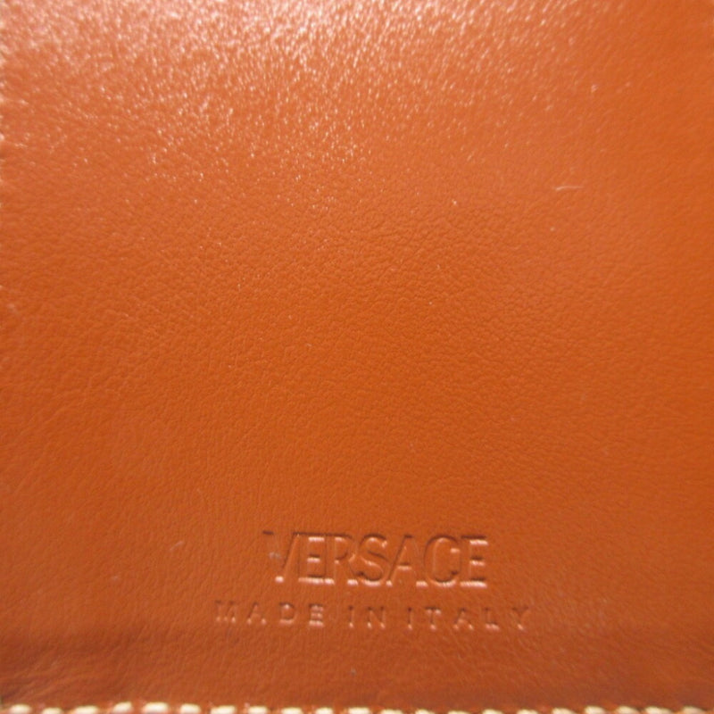 Versace Black Brown Leather Wallet (Tri-Fold) (Pre-Owned)