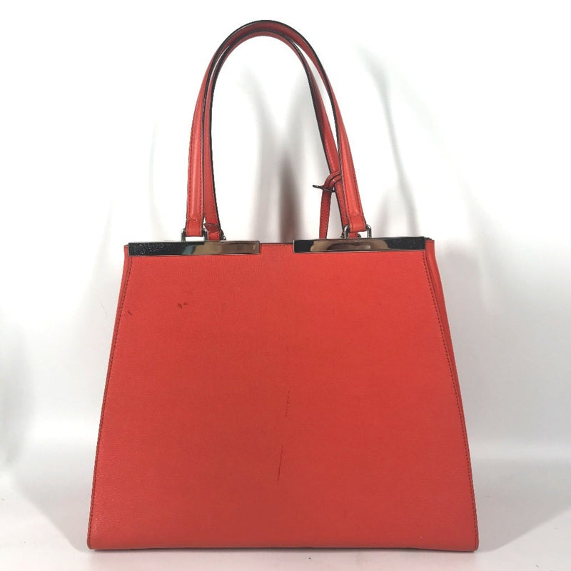 Fendi 3Jours Orange Leather Handbag Shoulder Bag Tote Bag (Pre-Owned)