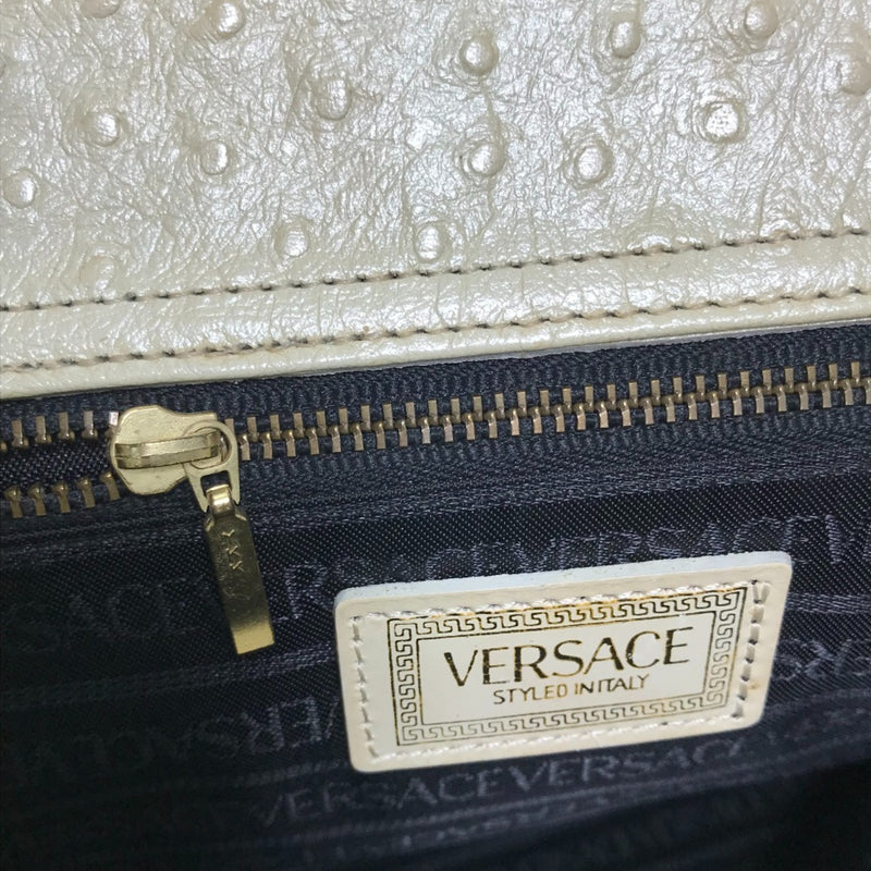 Versace Beige Leather Shoulder Bag (Pre-Owned)