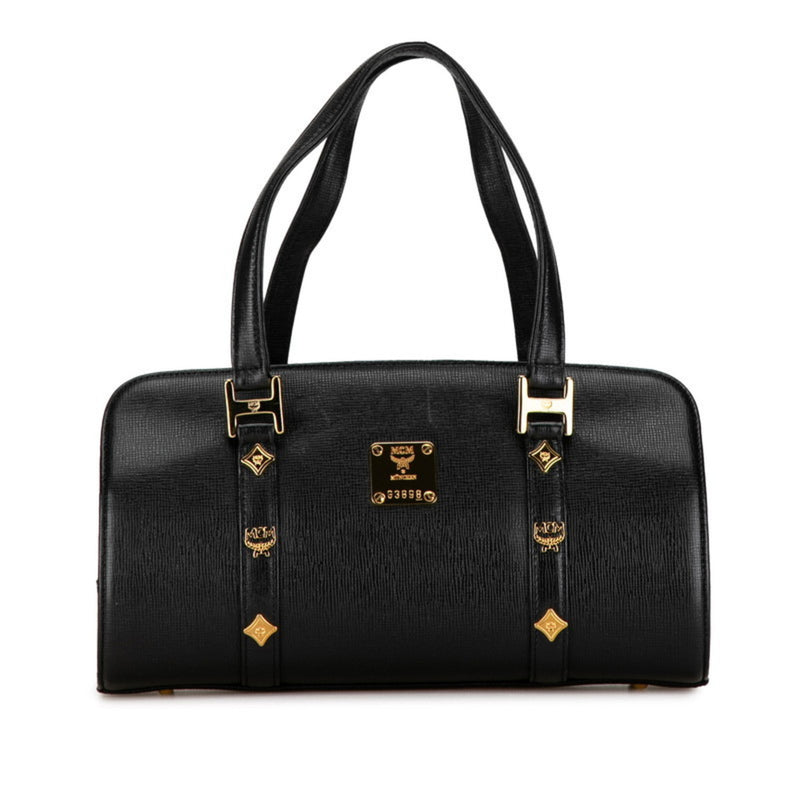 Mcm Black Gold Leather Handbag (Pre-Owned)