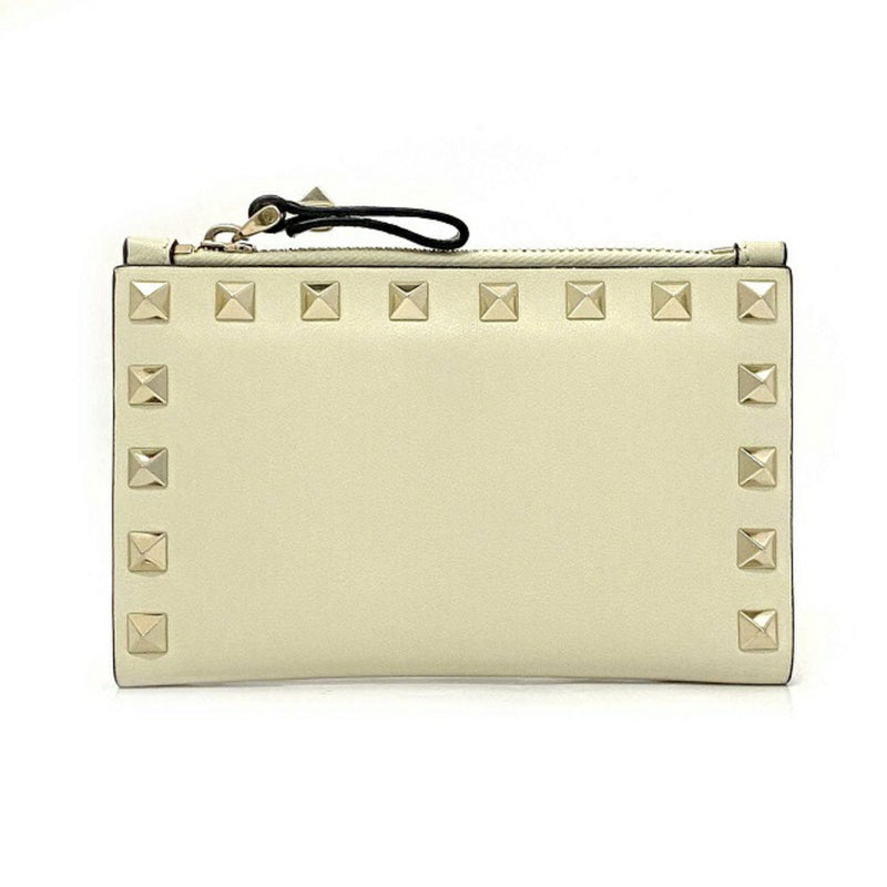 Valentino Garavani Beige Ivory Leather Wallet (Bi-Fold) (Pre-Owned)