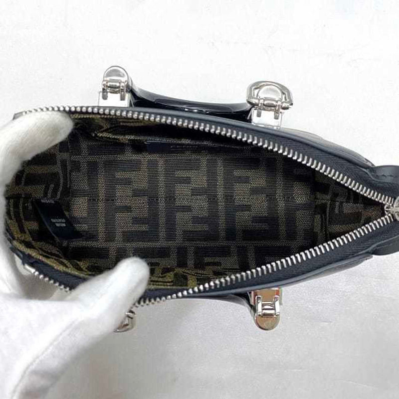 Fendi Black Leather Boston Bag (Pre-Owned)