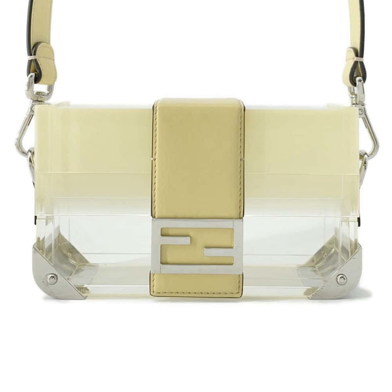 Fendi Baguette Clear Yellow Plastic Leather Shoulder Bag (Pre-Owned)