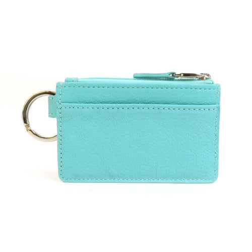 Tiffany Blue Green Leather Coin Purse/Coin Case (Pre-Owned)