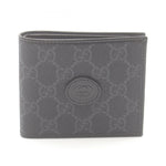 Gucci Black Gray Pvc Leather Wallet (Bi-Fold)