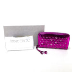 Jimmy Choo Purple Leather Long Wallet (Bi-Fold) (Pre-Owned)