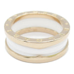 Bvlgari White Ceramic Pink Gold (18K) Band Ring (Pre-Owned)