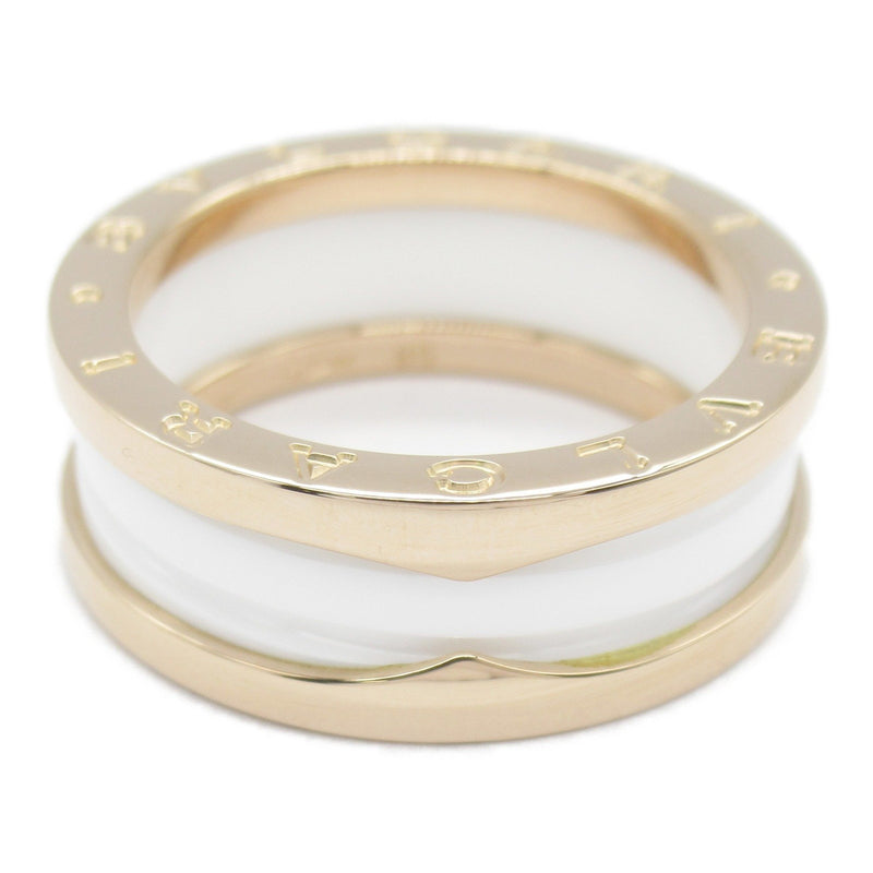 Bvlgari White Ceramic Pink Gold (18K) Band Ring (Pre-Owned)