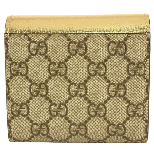 Gucci Gold Gg Supreme Leather Wallet (Bi-Fold) (Pre-Owned)