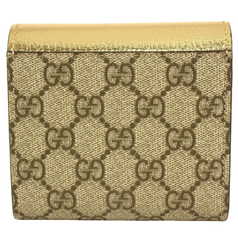 Gucci Gold Gg Supreme Leather Wallet (Bi-Fold) (Pre-Owned)