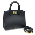 Salvatore Ferragamo Black Leather Handbag Shoulder Bag (Pre-Owned)