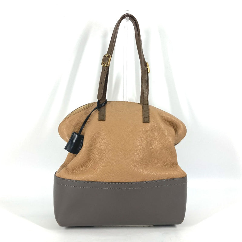 Fendi Beige Leather Shoulder Bag (Pre-Owned)