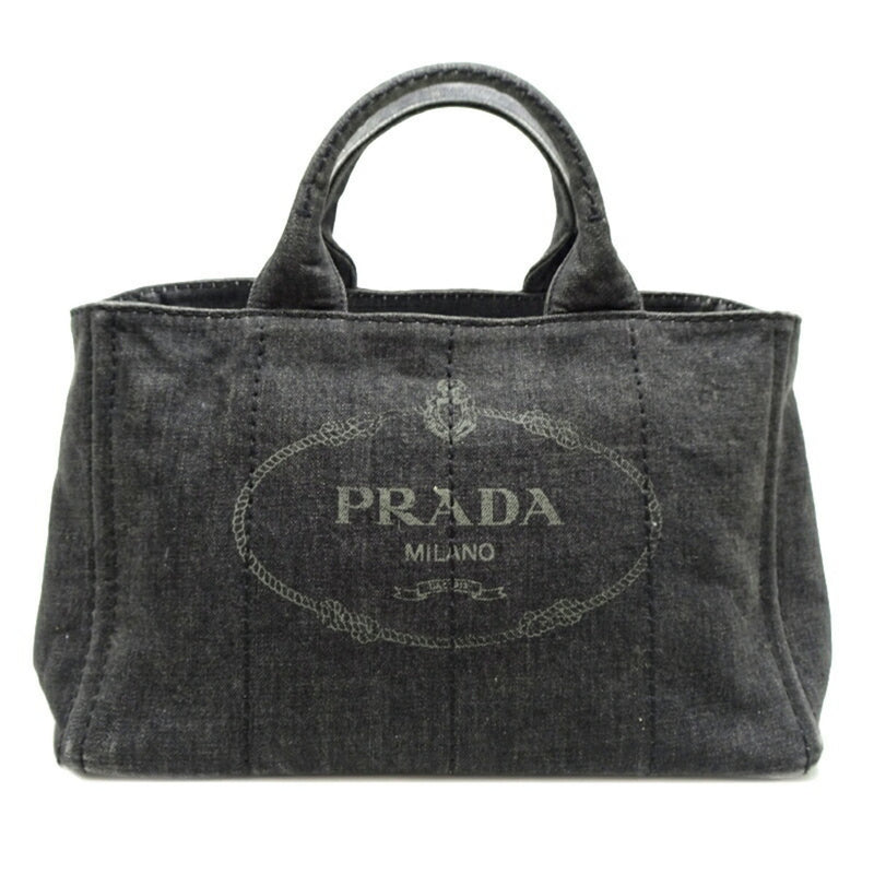 Prada Black Nero Denim Tote Bag (Pre-Owned)