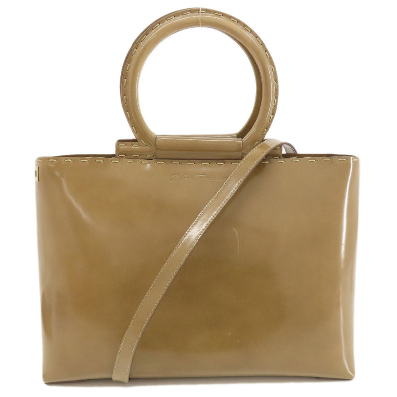 Salvatore Ferragamo Beige Leather Handbag (Pre-Owned)