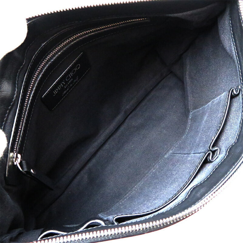 Jimmy Choo Black Leather Clutch Bag (Pre-Owned)