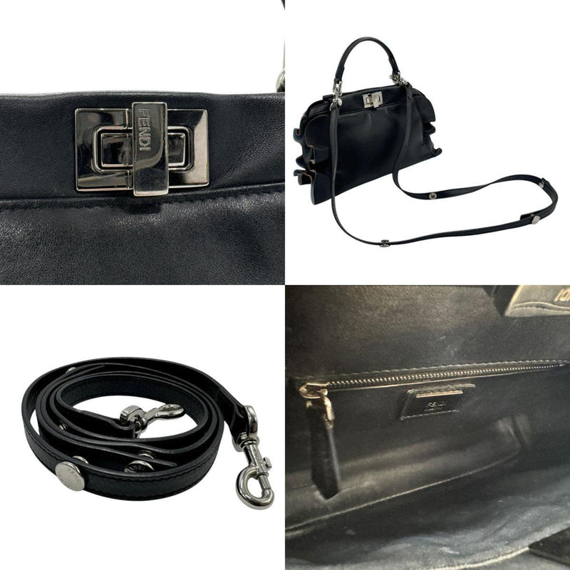 Fendi Black Leather Handbag Shoulder Bag (Pre-Owned)