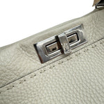 Fendi Beige Brown Gray Leather Handbag (Pre-Owned)