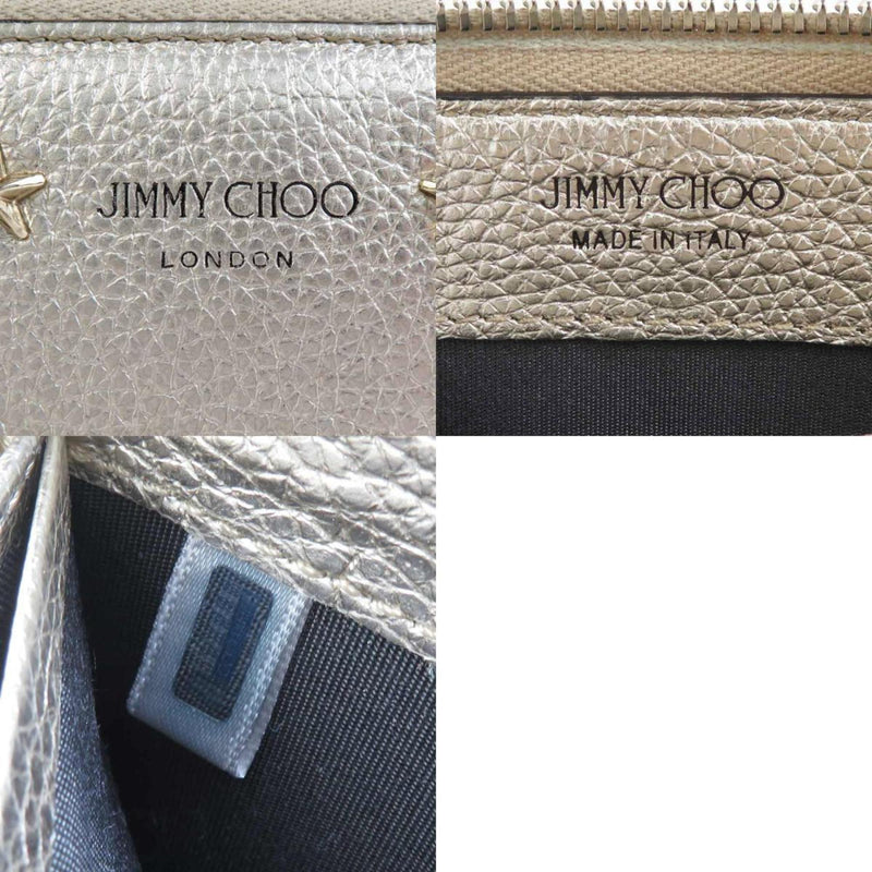 Jimmy Choo Gold Leather Long Wallet (Bi-Fold) (Pre-Owned)