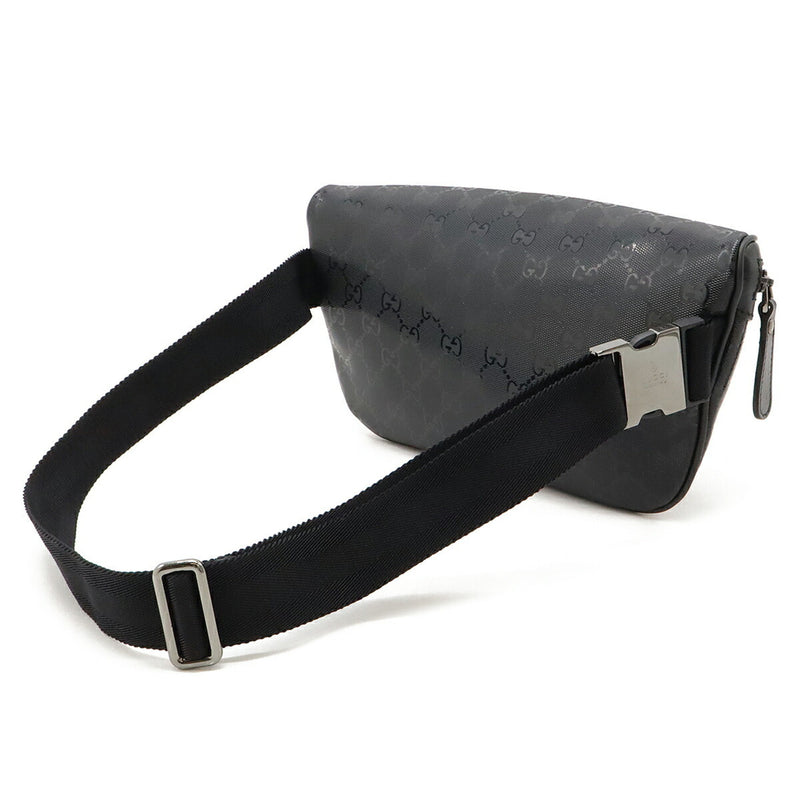 Gucci Black Coated Canvas Leather Fanny Pack Pouch (Pre-Owned)