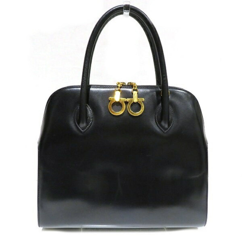 Salvatore Ferragamo Black Leather Shoulder Bag (Pre-Owned)