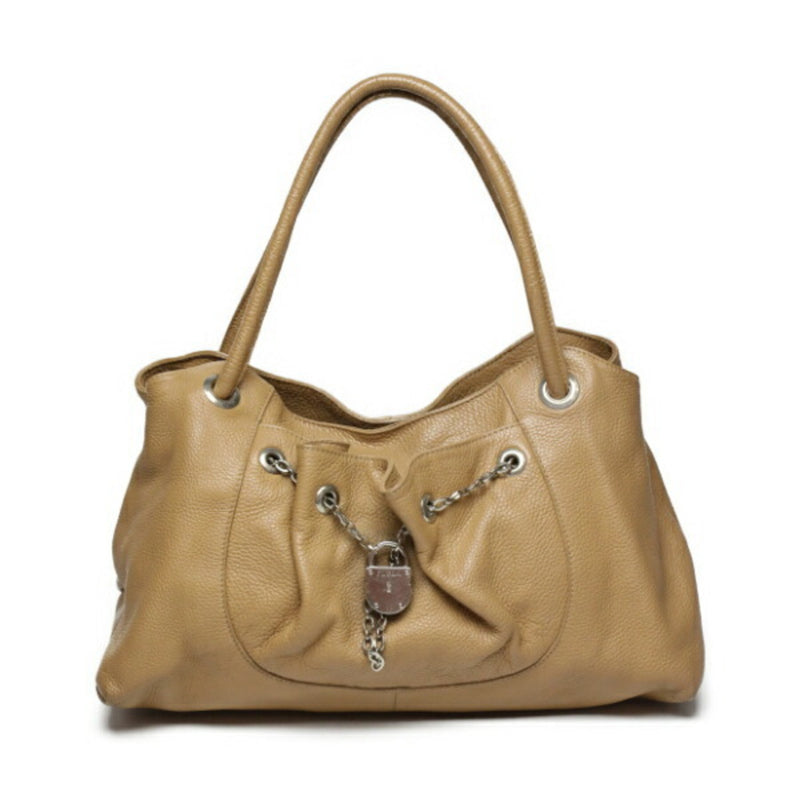 Furla Beige Leather Shoulder Bag Tote Bag (Pre-Owned)