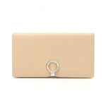 Bvlgari Beige Leather Long Wallet (Bi-Fold) (Pre-Owned)