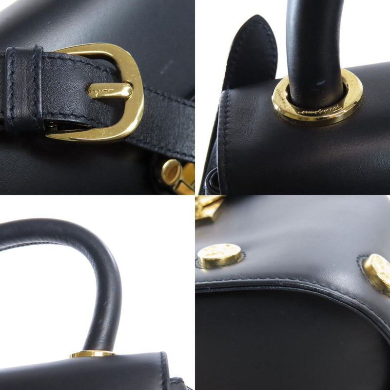 Salvatore Ferragamo Black Leather Handbag (Pre-Owned)