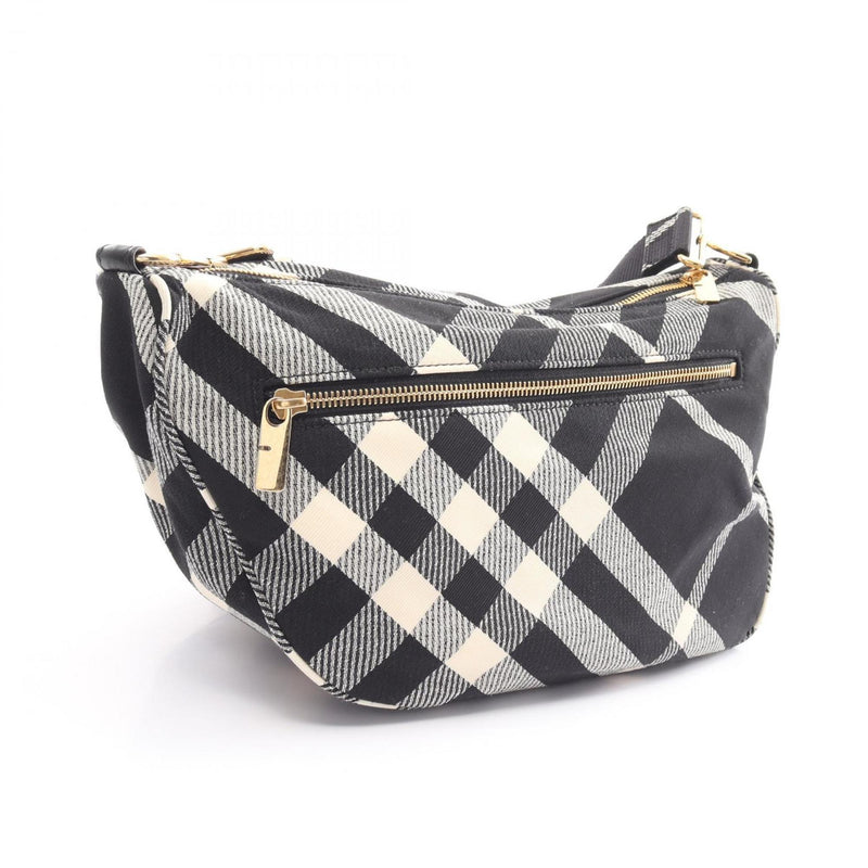 Burberry Black White Cotton Fanny Pack Messenger Bag (Pre-Owned)