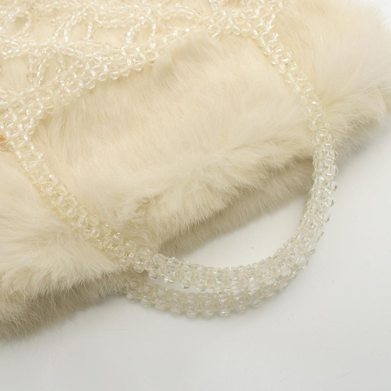 Anteprima Ivory Beads Fur Handbag (Pre-Owned)