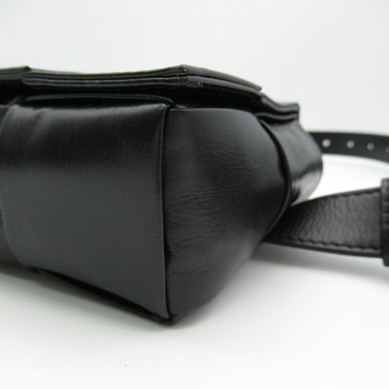 Bottega Veneta Black Leather Fanny Pack Sling Bag