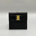 Salvatore Ferragamo Black Leather Wallet (Bi-Fold) (Pre-Owned)