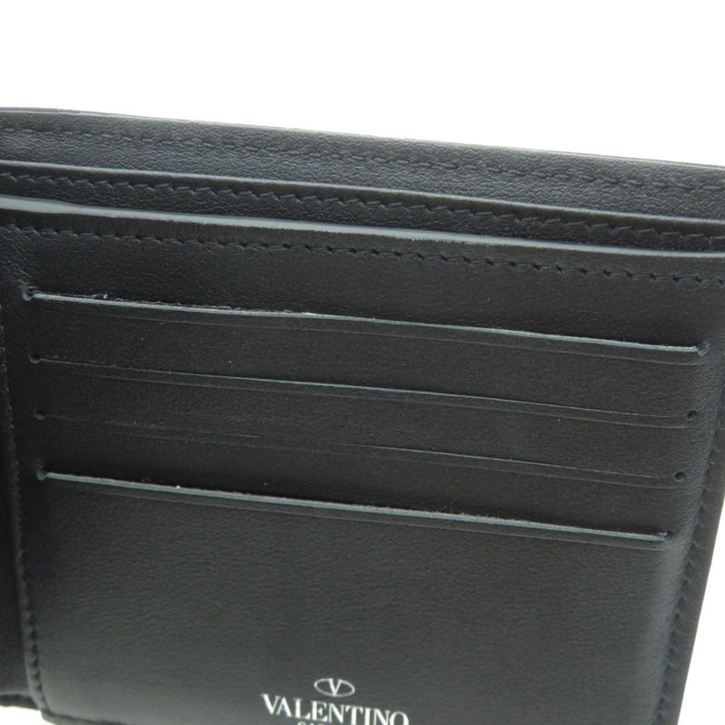 Valentino Garavani Black Nylon Leather Wallet (Bi-Fold) (Pre-Owned)