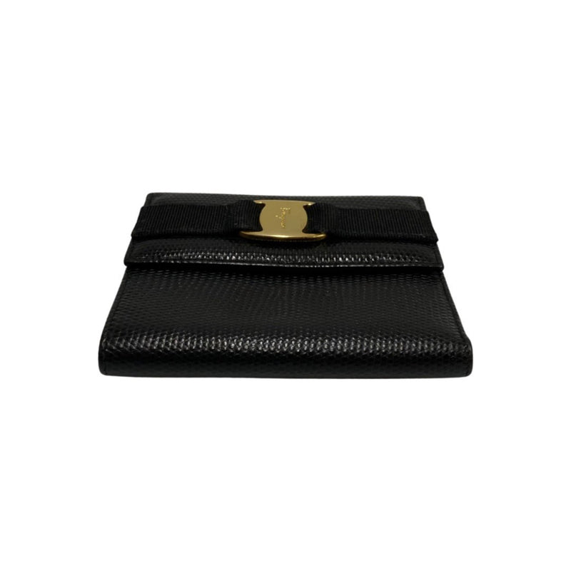 Salvatore Ferragamo Black Leather Wallet (Bi-Fold) (Pre-Owned)