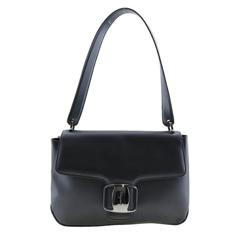 Salvatore Ferragamo Black Leather Shoulder Bag (Pre-Owned)