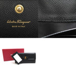 Salvatore Ferragamo Black Leather Long Wallet (Bi-Fold) (Pre-Owned)