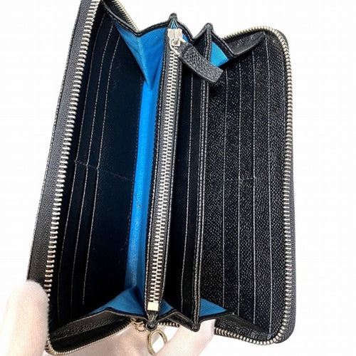 Bvlgari Black Leather Long Wallet (Bi-Fold) (Pre-Owned)