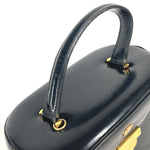 Versace Black Gold Leather Handbag Vanity Bag (Pre-Owned)