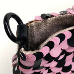 Valentino Garavani Black Pink Spangles Handbag Shoulder Bag (Pre-Owned)