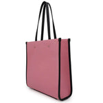 Jimmy Choo Black Pink Canvas Leather Tote Bag (Pre-Owned)