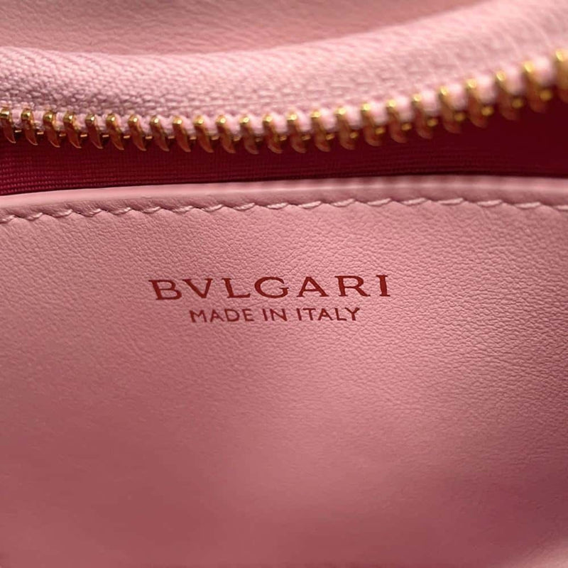 Bvlgari Pink Leather Handbag Shoulder Bag (Pre-Owned)