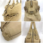 Salvatore Ferragamo Beige Leather Shoulder Bag Tote Bag (Pre-Owned)