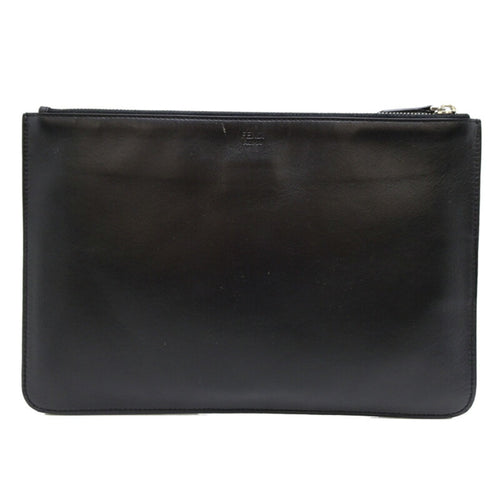 Fendi Black Leather Clutch Bag (Pre-Owned)