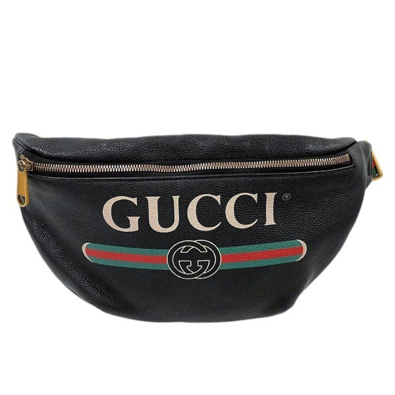 Gucci Black Leather Fanny Pack Pouch (Pre-Owned)