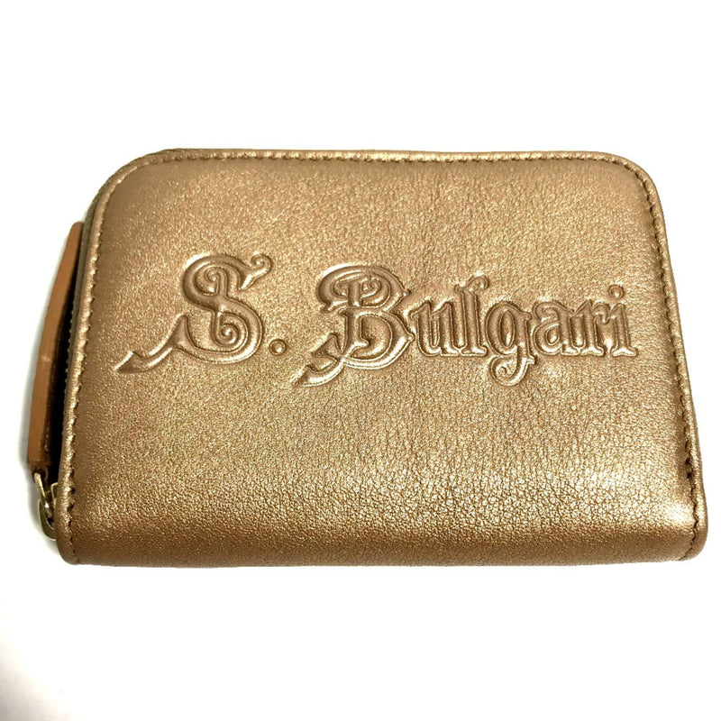 Bvlgari Gold Leather Coin Purse/Coin Case (Pre-Owned)